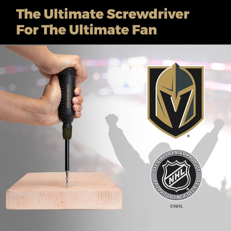 Megapro ® NHL® Team Edition Multi-bit Screwdriver | Officially Licensed NHL® Gear | Durable, Ergonomic, Pro-Grade Screwdriver (Vegas Golden Knights®) - Image 5